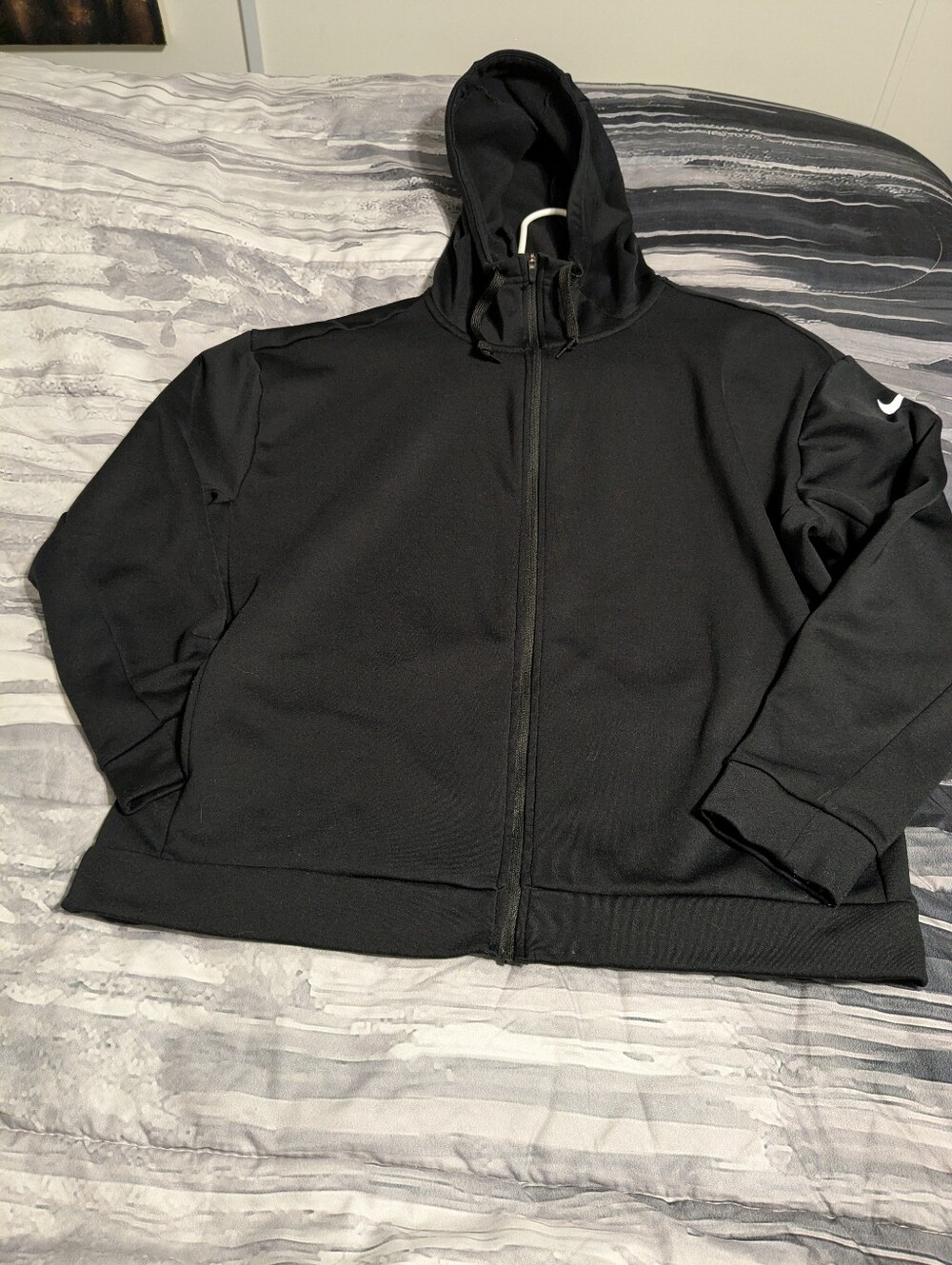 Black Hooded Zip-Up Jacket - Unisex